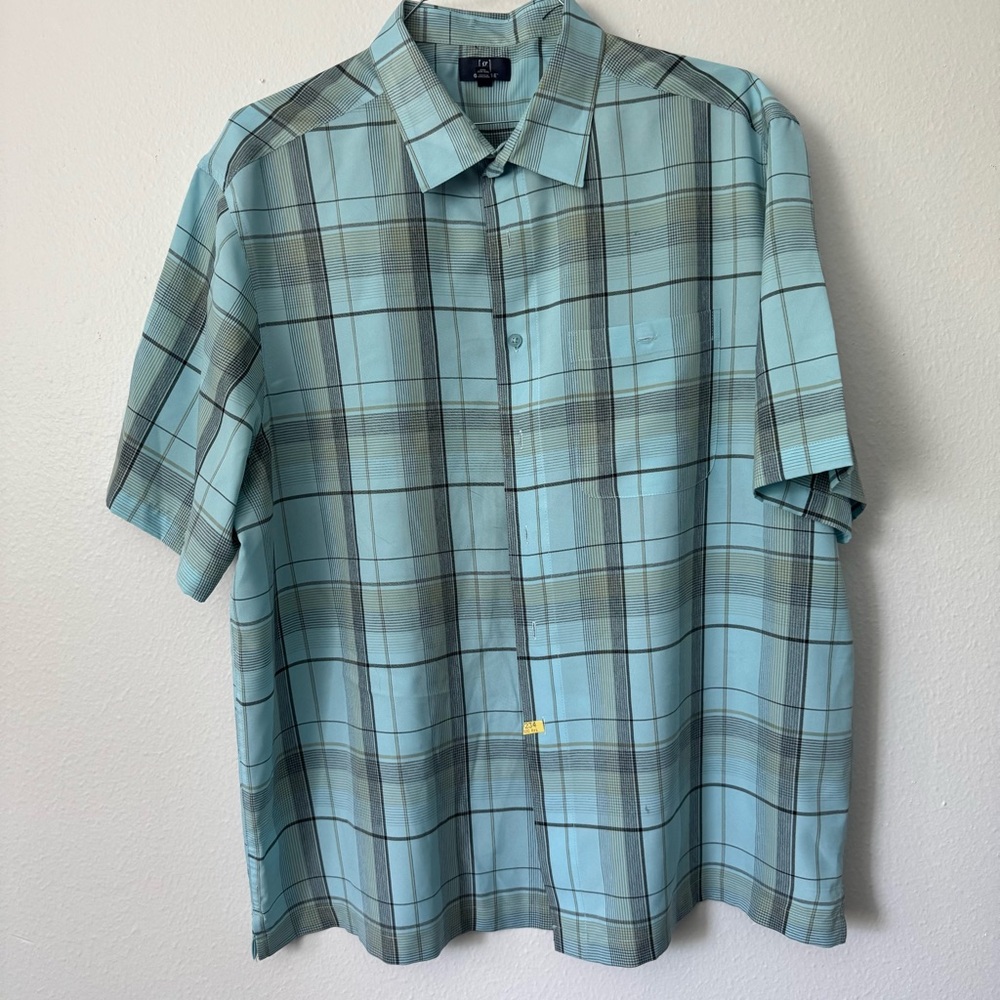 George Men’s Plaid Short Sleeve Button-Up Shirt - 2XL $15